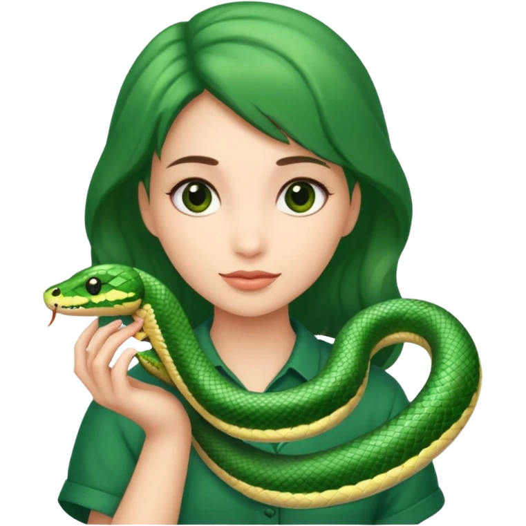Girl with a snake emoji