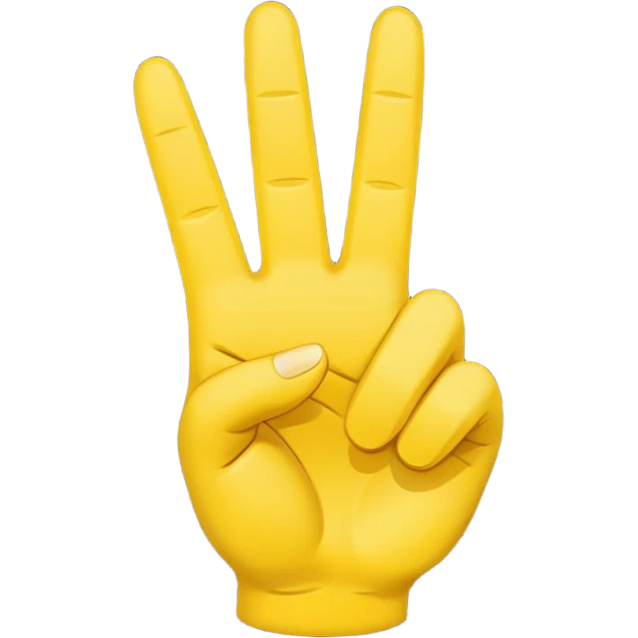 minimalist peace sign hand emoji, yellow, cartoon, two fingers emoji