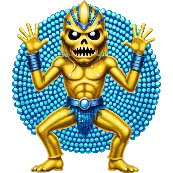 iron maiden monster eddie elegante glamour sparkle dance emoji
