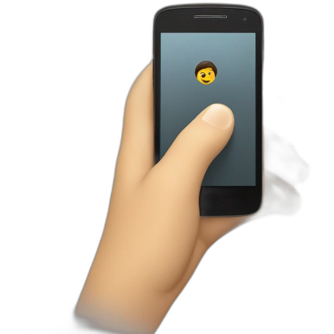 morena con celular motorola en la mano emoji