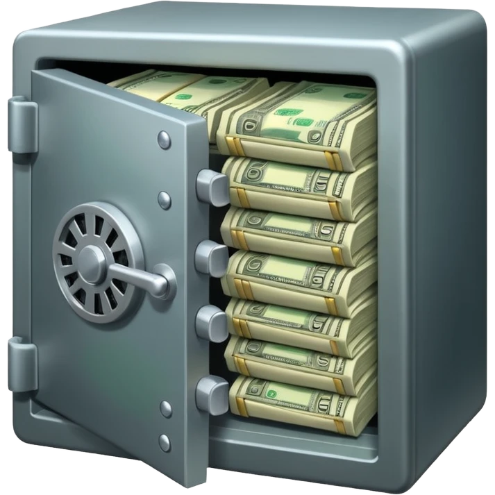 unlocked bank vault full of cash emoji