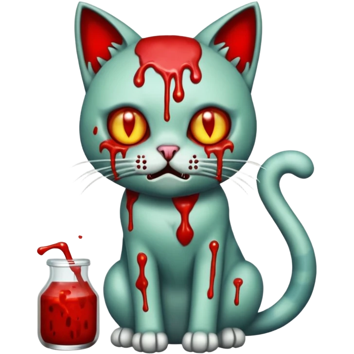 bloody zombie cat full body emoji