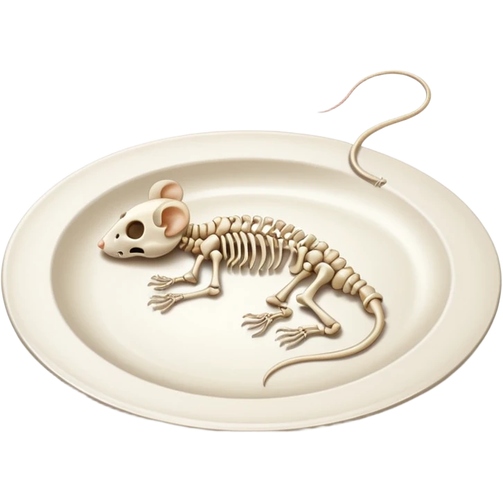 Mouse skeleton in a plate emoji