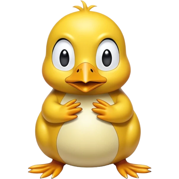 Psyduck blue shiny variant holding its head emoji