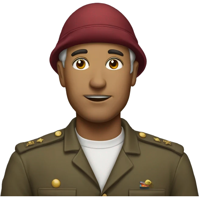 A man in a general's cap emoji