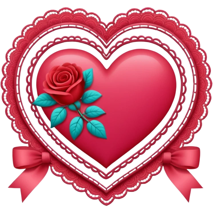 Valentines-colored romantic vintage aesthetic deco with laces   emoji