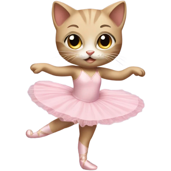Kitten in a ballet dress dancing emoji