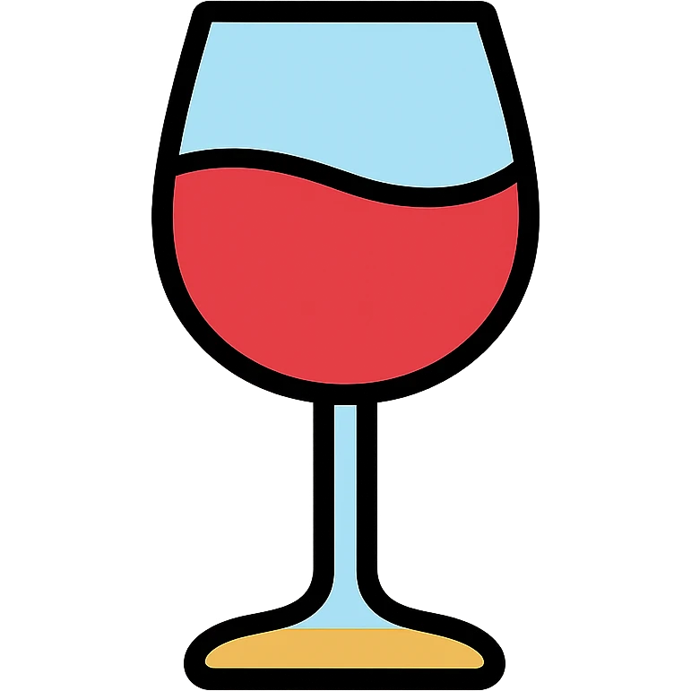 A wine glass with a stem, elegant and simple emoji