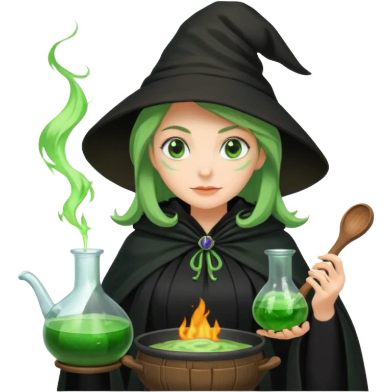 green witch cooking potion emoji