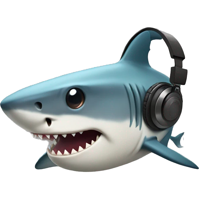 Shark with headphones  emoji