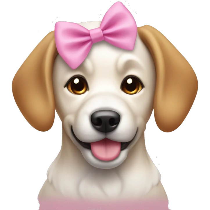 Weinner Dog with pink bow emoji