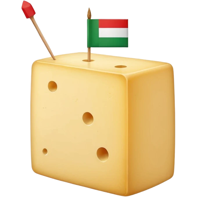 Parmigiano block with Italian flag stuck into it emoji