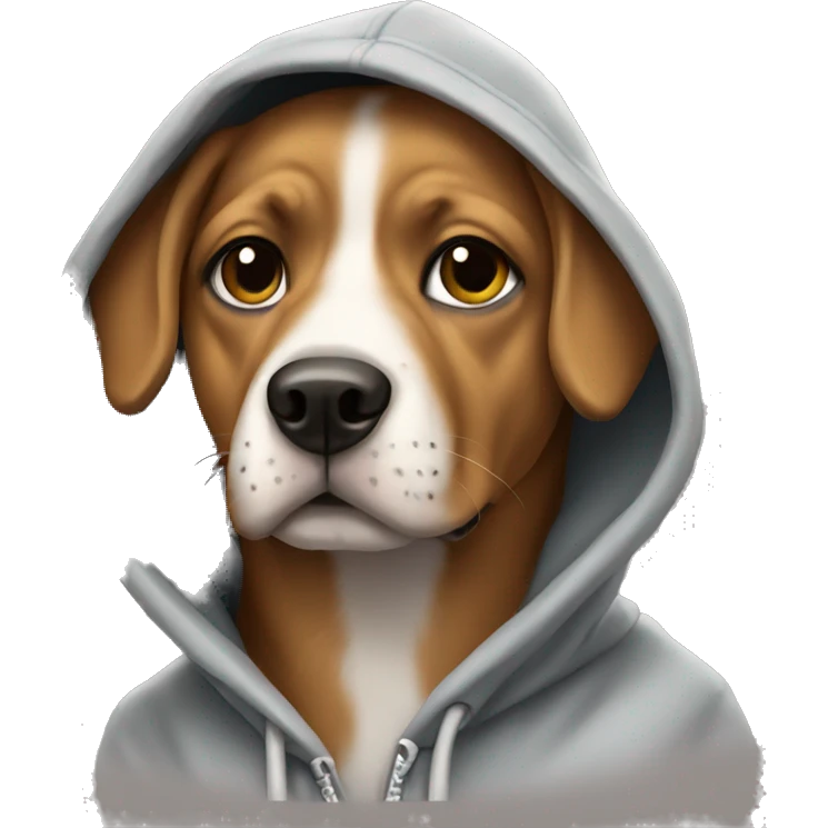 Dog wearing a hoodie  emoji