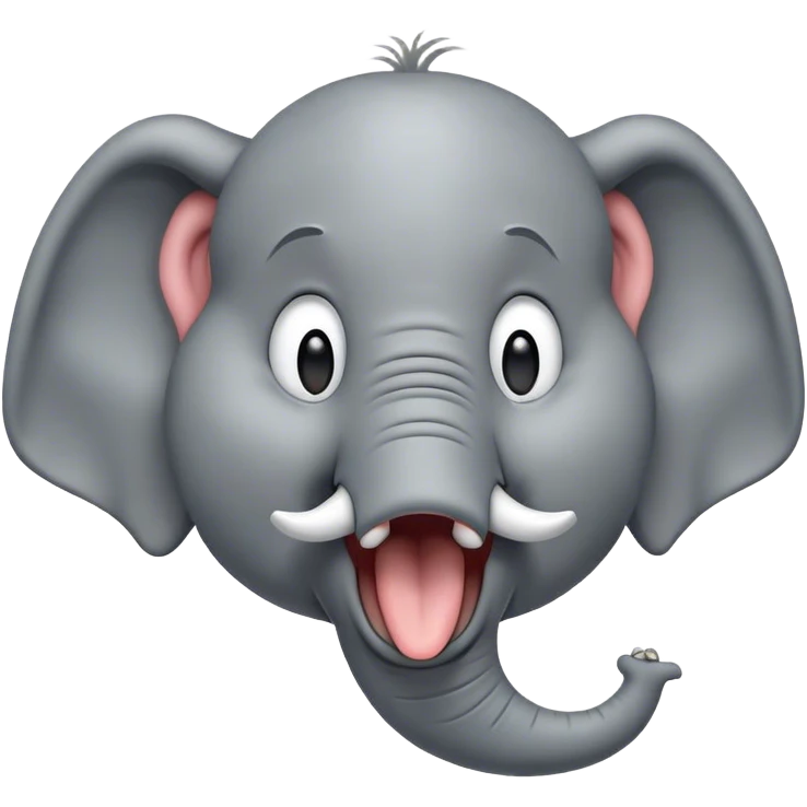 Cinematic Cute Yawning Elephant Portrait Emoji, Head tilted slightly with a dramatic, wide-open yawn, showcasing a soft, wrinkled gray hide with gently drooping ears and large, sleepy eyes, Simplified yet irresistibly adorable features, highly detailed, glowing with a soft, cozy glow, high shine, relaxed yet expressive, stylized with a touch of tender whimsy, bright and endearing, soft glowing outline, capturing the essence of a drowsy yet affectionate elephant, so drowsy it feels like it could stretch out of the screen and curl up for a nap! emoji