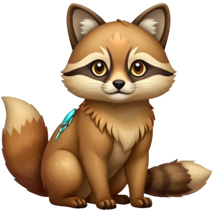 exotic shiny sparkly colorful fantasy-Cacomistle-tanuki-oncilla-caracal-animal-hybrid (full body) emoji