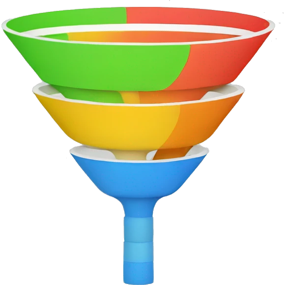 create an emoji of one funnel with 4 different colors and parts  emoji