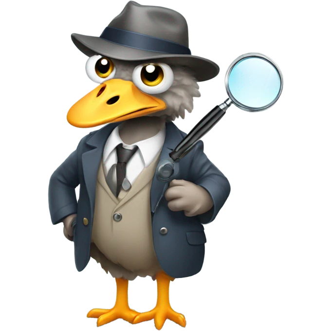 Ostrich detective with a magnifying glass emoji