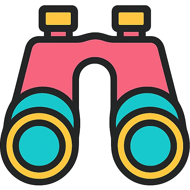 binoculars, modern color outline icon, no text emoji