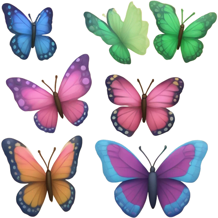 Varias mariposas pequeñas  emoji