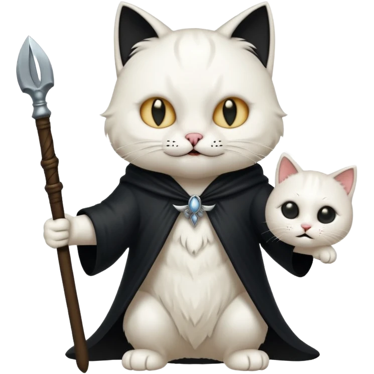 cat defeating grim reaper triumphantly emoji