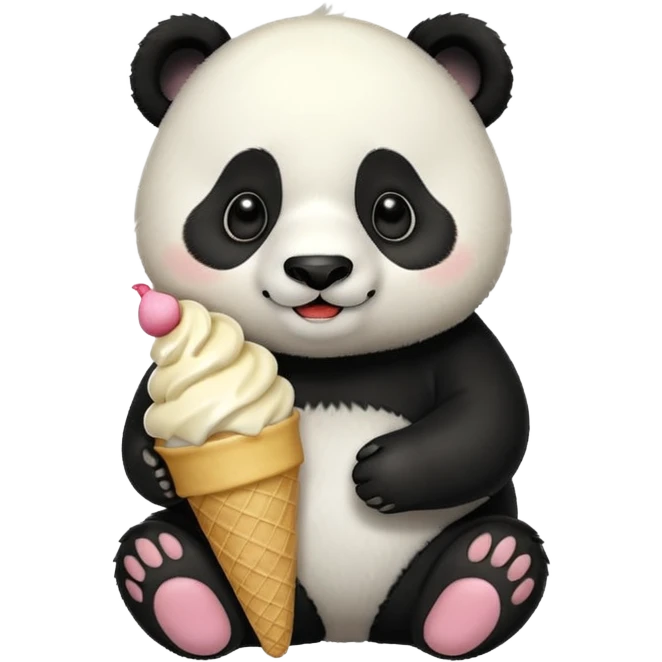 Panda eating ice cream emoji