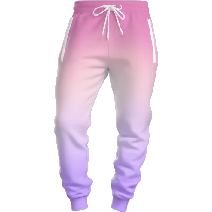 Realistic pair of white,lavender,and rose gold ombre PINK jogger sweat pants. emoji