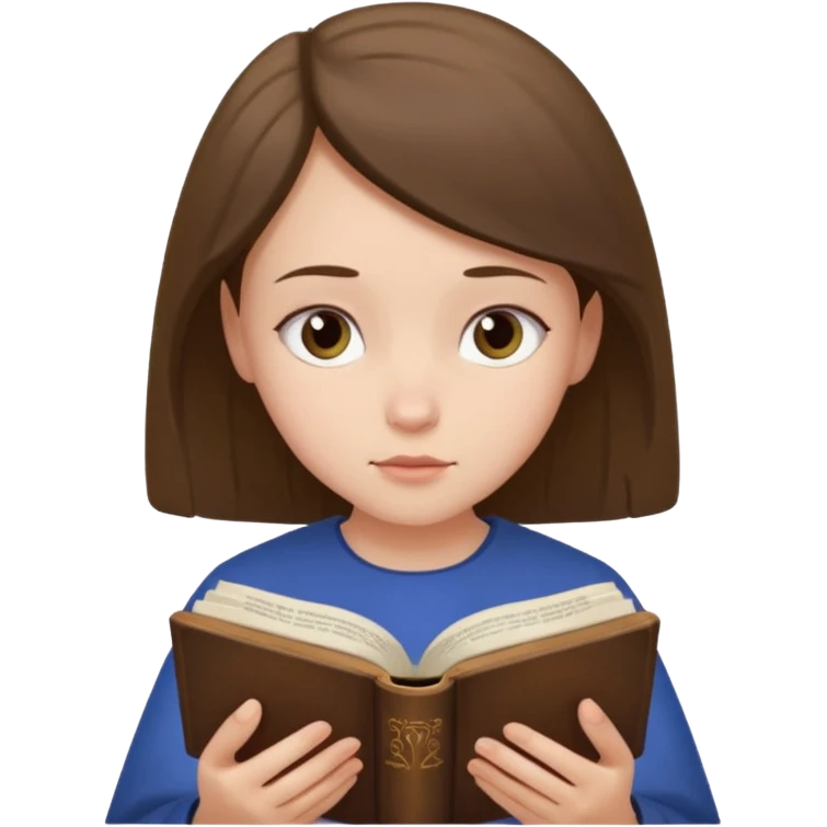 a girl reading the Bible, simple and expressive, no text emoji