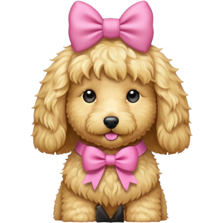 Light golden doodle girl with bow emoji