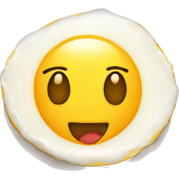 A sunny side up egg with smiley fsce emoji