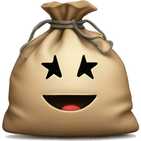 a money bag with star on the front emoji