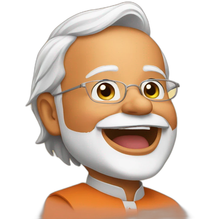 Emoji of Narendra Modi in happy mood emoji
