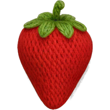 knitted strawberry emoji