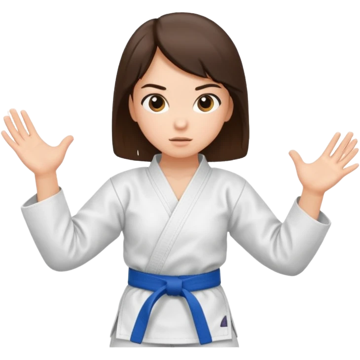 Brunette girl who practice karate emoji