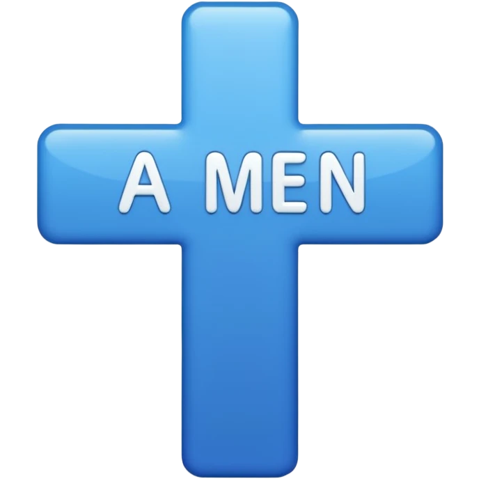 blue word "amen" simple font emoji