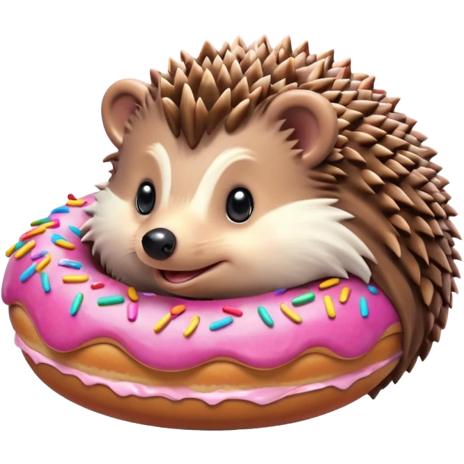 hedgehog eating donut emoji