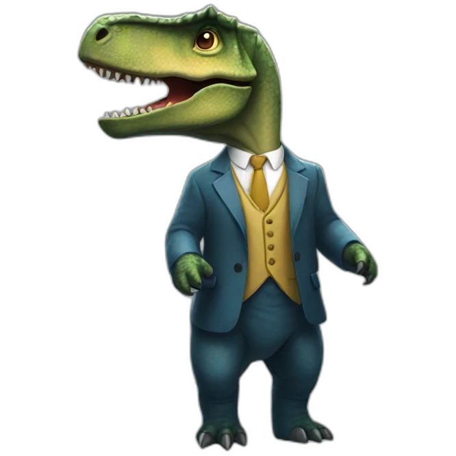 Dinosaurio de traje emoji