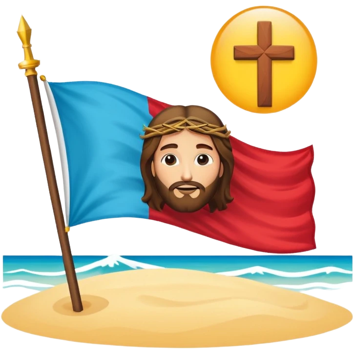 Jesus flag beautiful and beach theme emoji