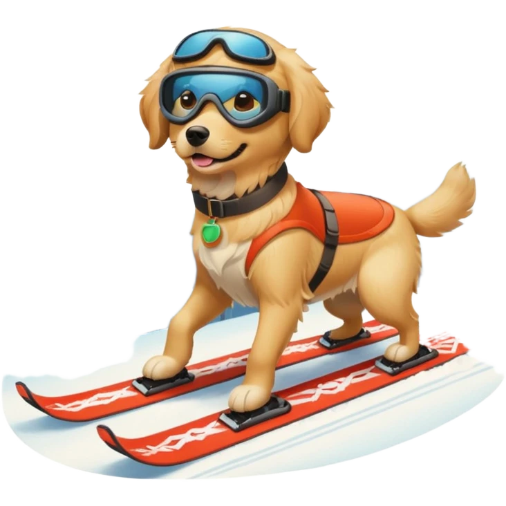 dog skiing emoji
