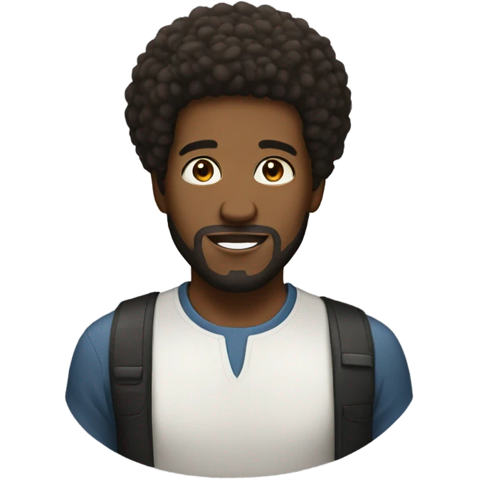 Black guy with Afro and short beard emoji