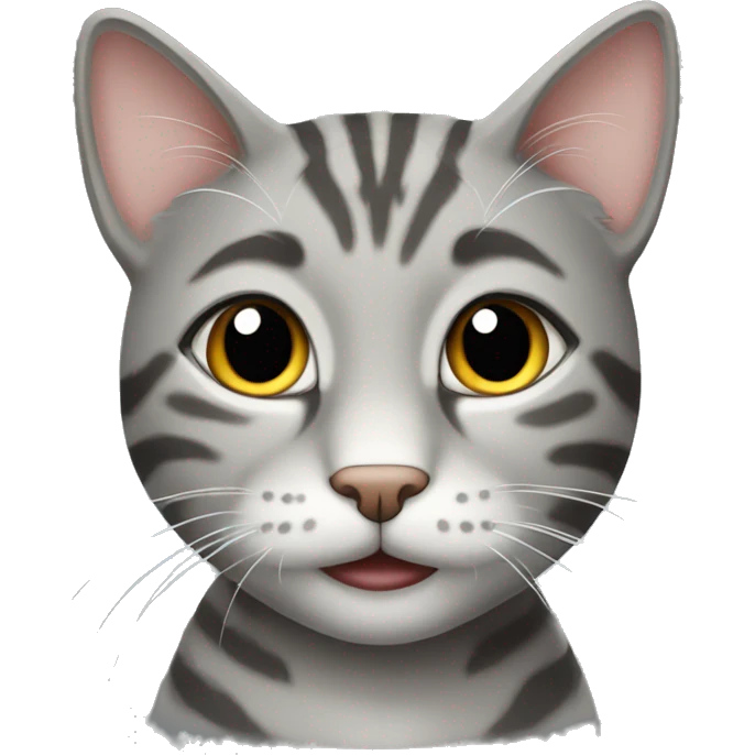 Cute gray tabby cat emoji