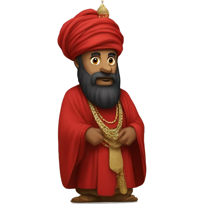 A caliph with big turban and red clothes emoji