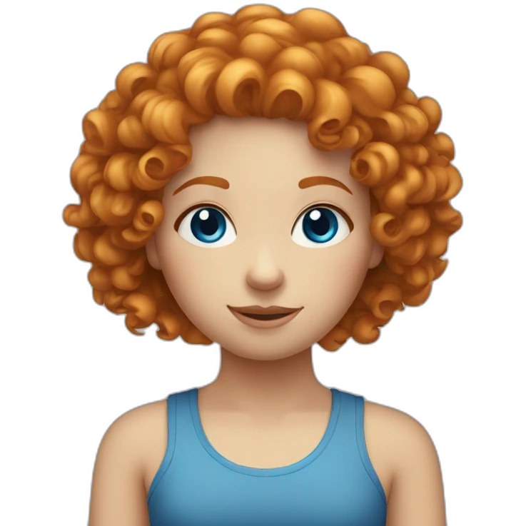 curly haired ginger girl with blue eyes emoji