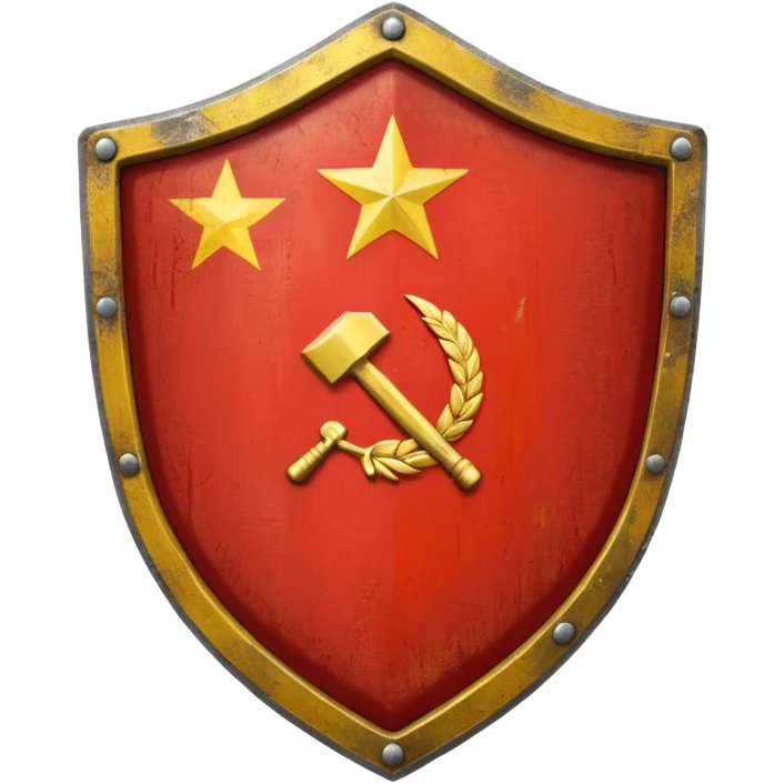 generate a very realistic metal shield with the USSR flag emoji