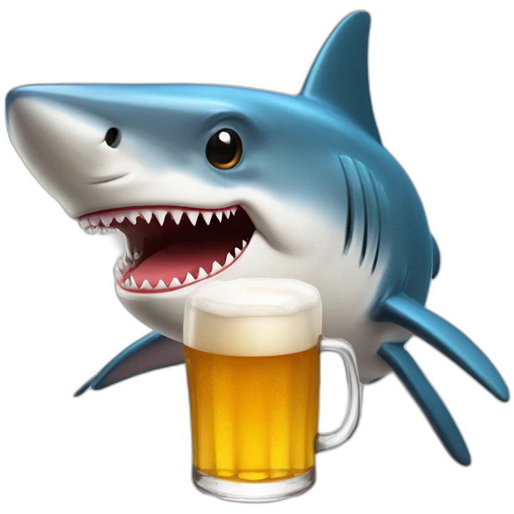 Requin avec bière emoji