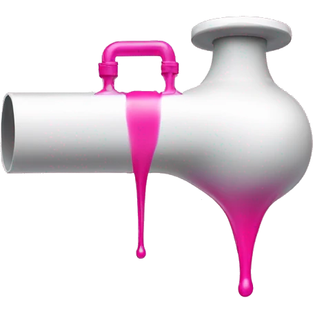 draining white pipe leaking pink liquid emoji