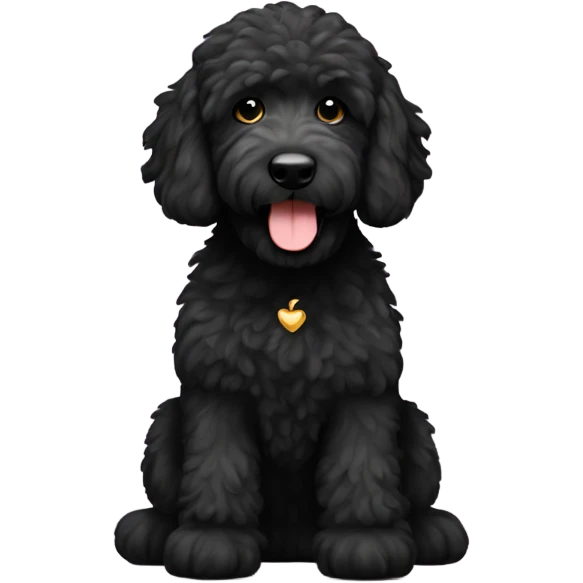 Loving black golden doodle emoji