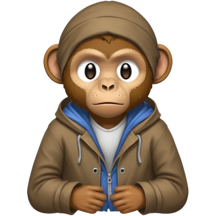homeless poor monkey with torn clothes  emoji
