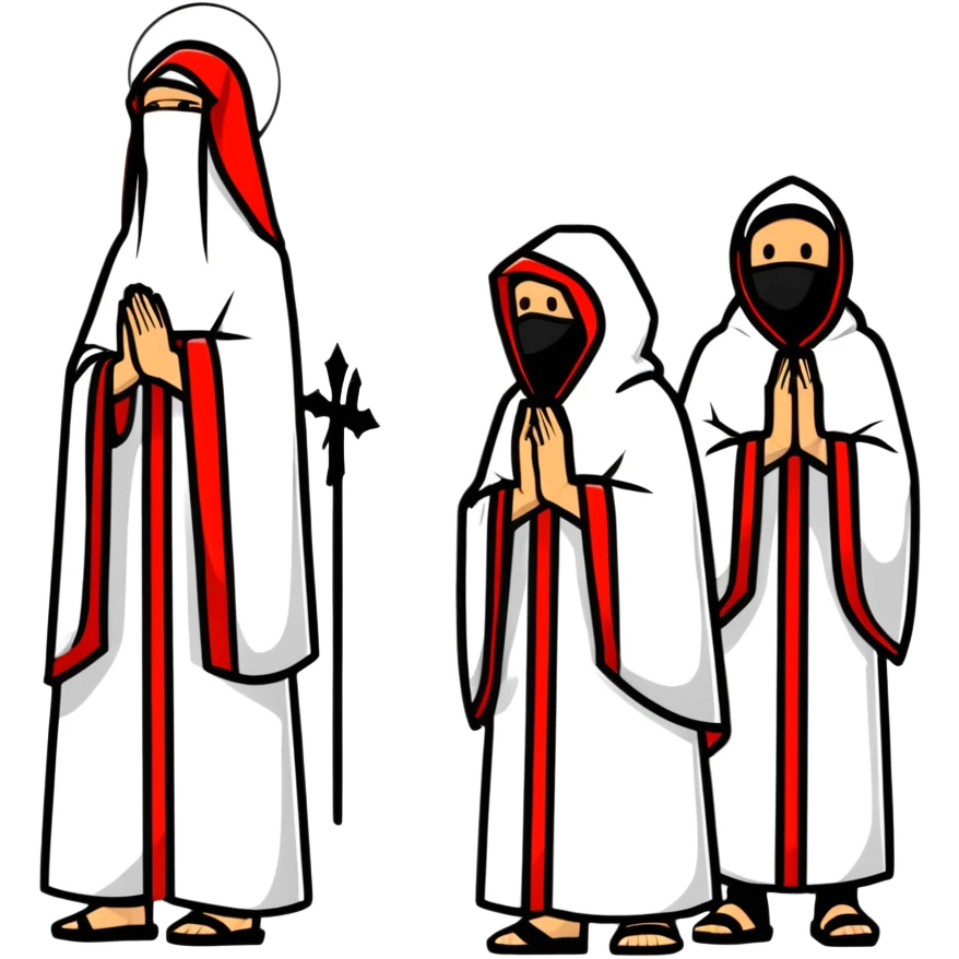Spanish Holy Week procession with hooded nazarenos emoji