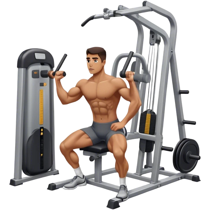 side-view of guy using calf-raise machine emoji