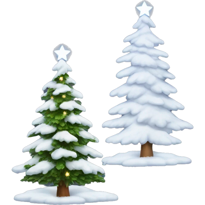  actual white fir christmas tree isolated. With Christmas lights emoji